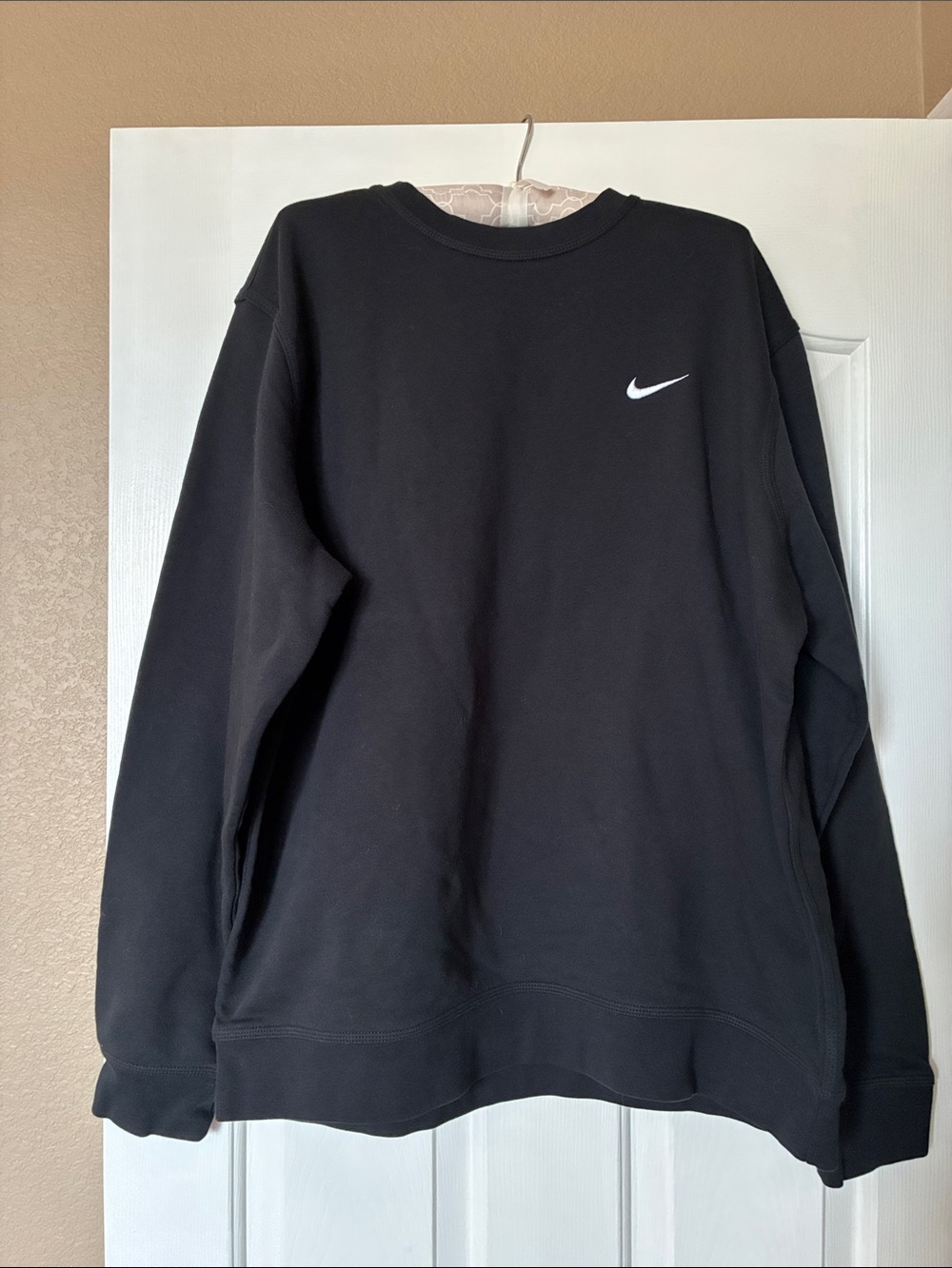 Nike Black Crewneck Sweatshirt with White Swoosh. Men’s XXL.